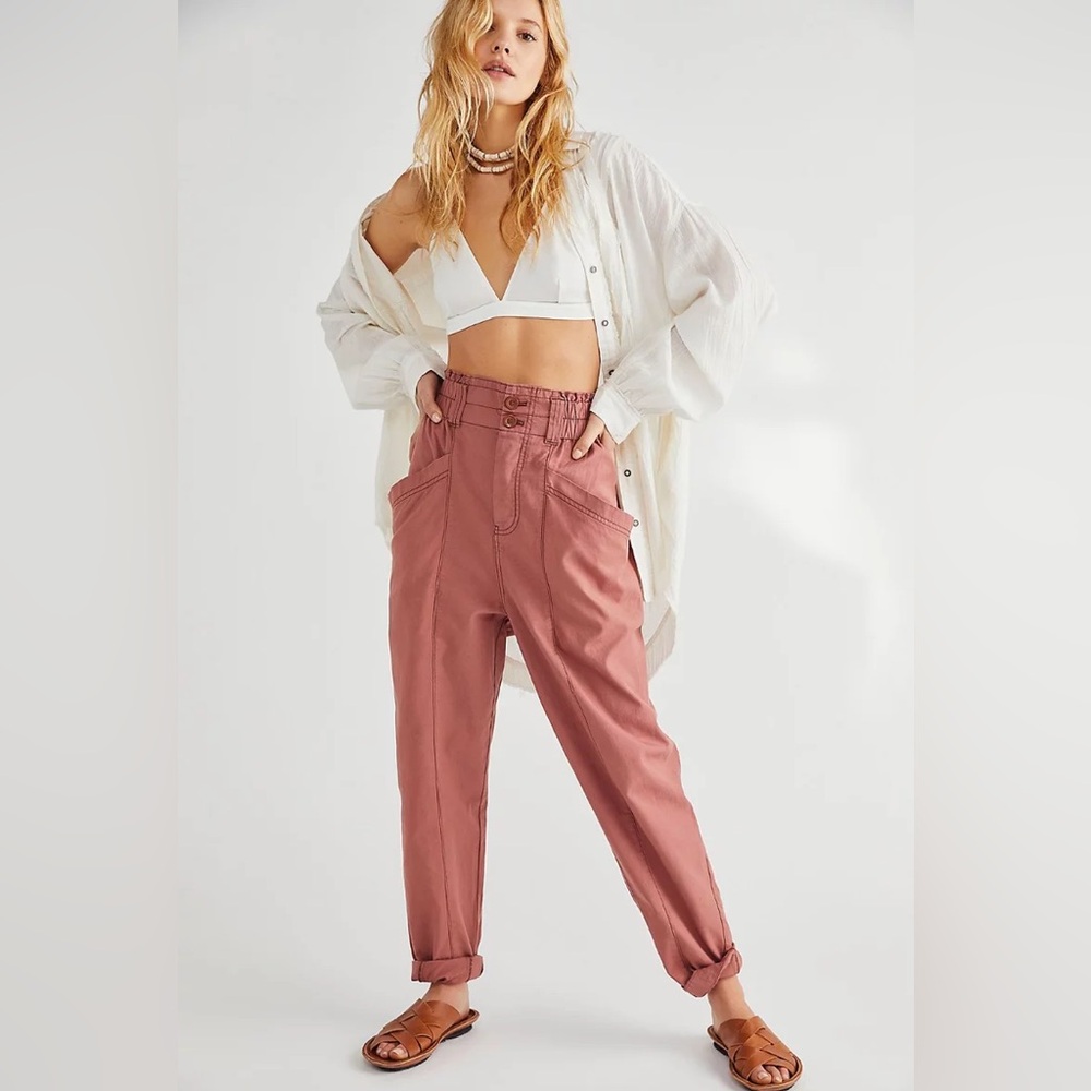 Free People Ready to Run Cinch Waist Cargo Pants